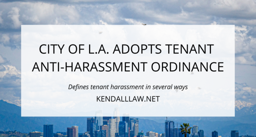 Kendall Law LA City Tenant Ordinance