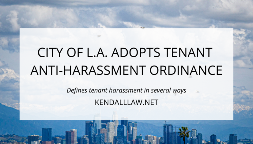 Kendall Law LA City Tenant Ordinance