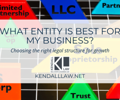 Kendall Law What Entity For My Business