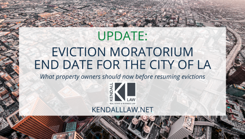 Kendall Law City of LA Eviction Moratorium End